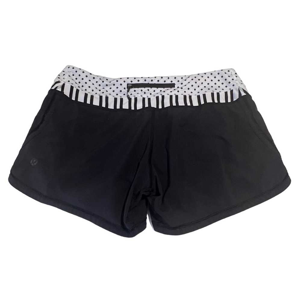 Lululemon black and white polka dot shorts
